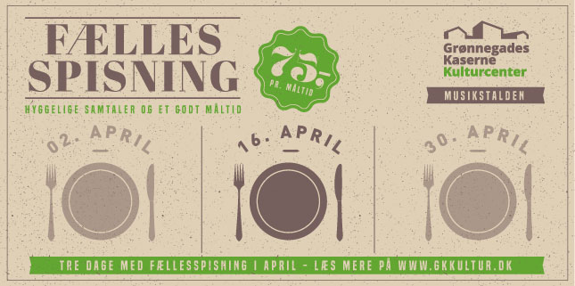 Fællesspisning 16. april kl. 18:00
