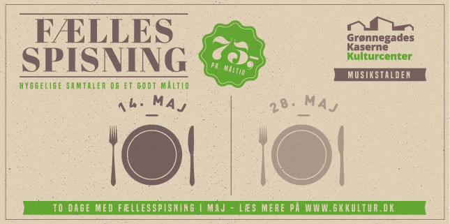Fællesspisning 14. maj kl. 18:00