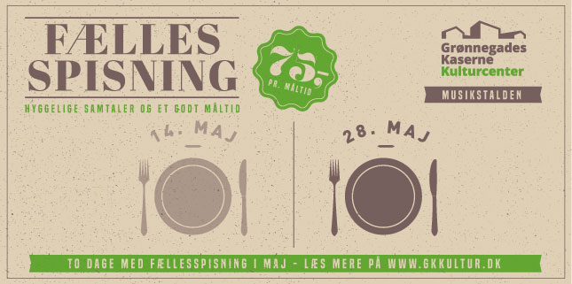Fællesspisning 28. maj kl. 18:00