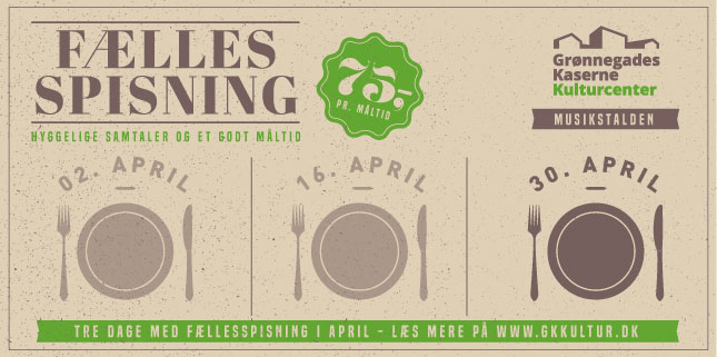 Fællesspisning 30. april kl. 18:00