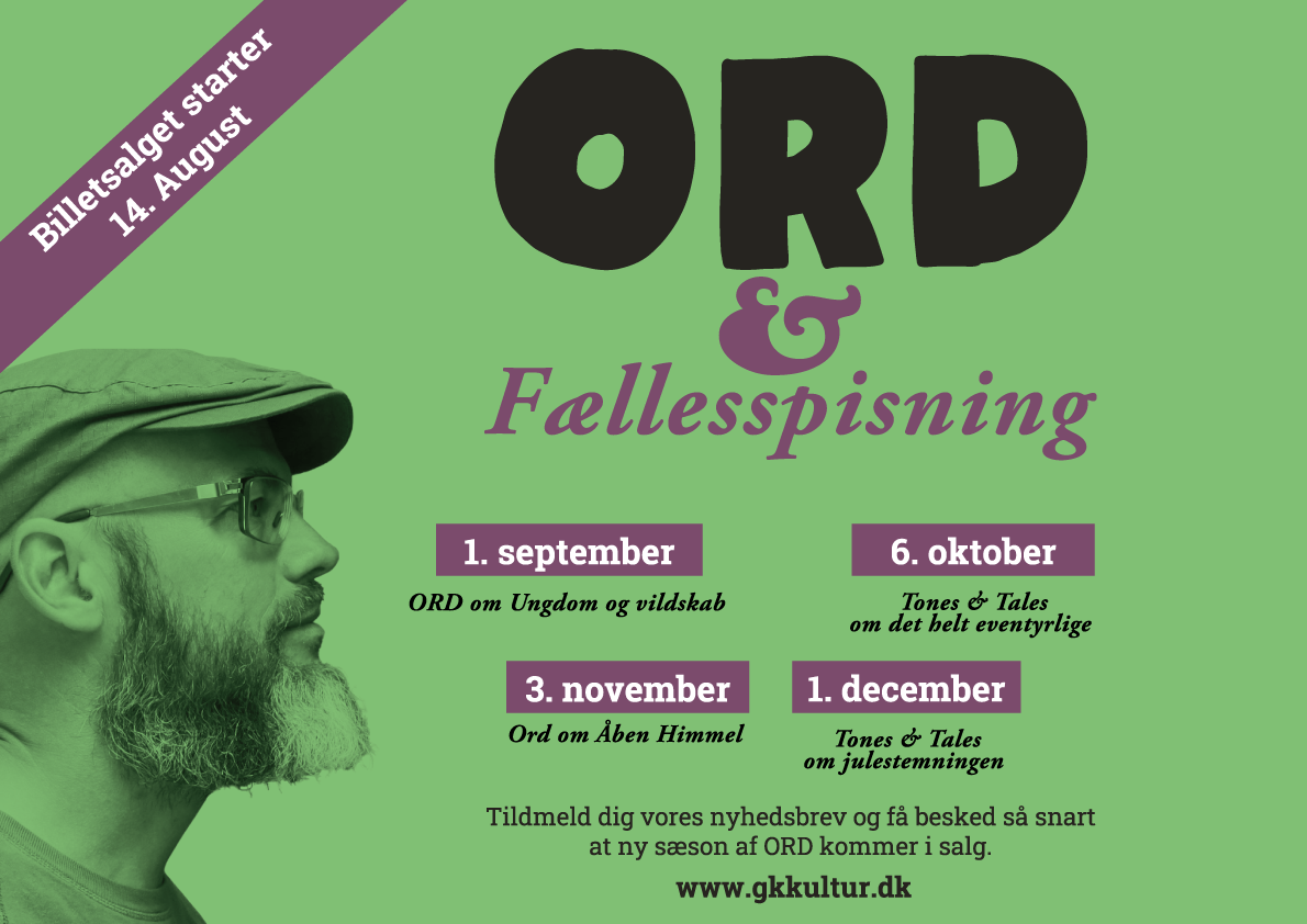 ORD med fællesspisning - Om Ungdom og vildskab  01. september kl. 18:00